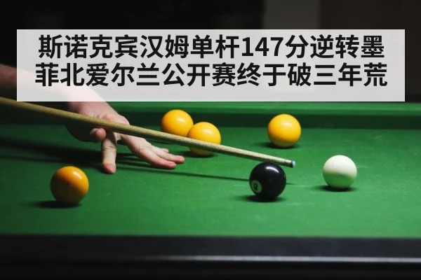 斯诺克宾汉姆单杆147分逆转墨菲北爱尔兰公开赛终于破三年荒